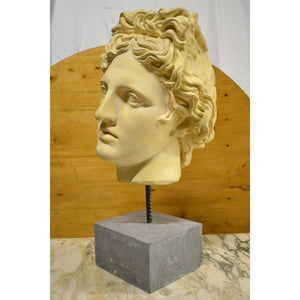 Bust - Sculpted Head Suspended on Stone Base-Sculpture-Antique Warehouse