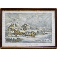 Load image into Gallery viewer, Currier &amp; Ives Litho reprint of &quot;Winter American Farm Scene #4&quot;-Art-Antique Warehouse