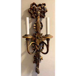 Early 20th Century Italian Gilt Wood Carved Sconce - Large 32"H-Sconces-Antique Warehouse