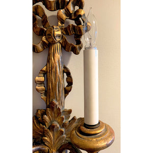 Early 20th Century Italian Gilt Wood Carved Sconce - Large 32"H-Sconces-Antique Warehouse