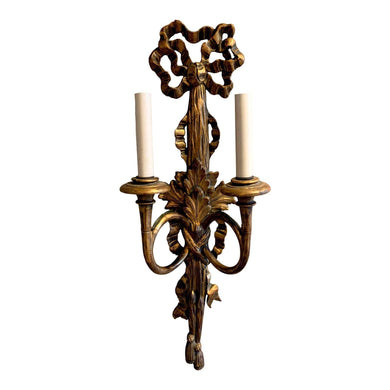 Early 20th Century Italian Gilt Wood Carved Sconce - Large 32