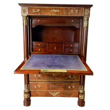 Load image into Gallery viewer, Empire Mahogany Secrétaire à abattant with Brass Mounts and Marble Top-Secretaire-Antique Warehouse