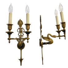 Load image into Gallery viewer, Empire style Brass Sconces - a pair-Sconces-Antique Warehouse