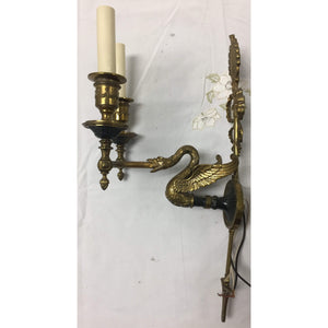 Empire style Brass Sconces - a pair-Sconces-Antique Warehouse