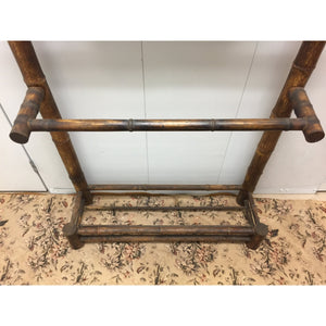 Faux Bamboo Mirrored Coat Rack-Mirror-Antique Warehouse