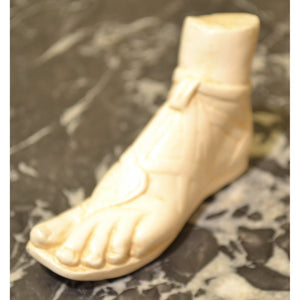 Fornasetti style White Marble Sandaled Roman foot-Decor-Antique Warehouse