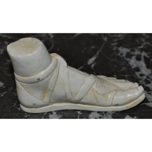 Fornasetti style White Marble Sandaled Roman foot-Decor-Antique Warehouse