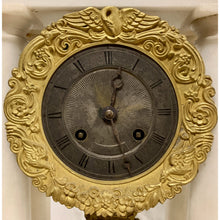 Load image into Gallery viewer, French Charles X Marble and Brass Portico Mantel Clock Circa 1860-Clock-Antique Warehouse