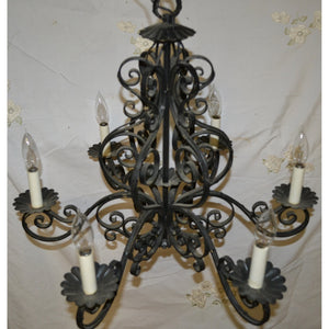 French Country Iron Chandelier-Chandelier-Antique Warehouse