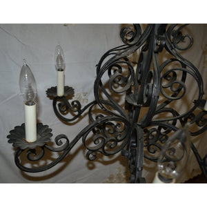 French Country Iron Chandelier-Chandelier-Antique Warehouse