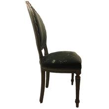 Load image into Gallery viewer, French Louis XVI Style Painted and Carved chairs with green velvet upholstery (Set of 6)-Chairs-Antique Warehouse