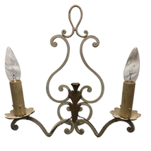 Load image into Gallery viewer, French Painted Wrought Iron Sconces - a pair-Sconces-Antique Warehouse