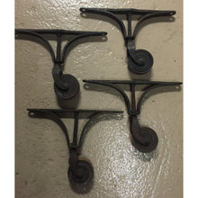 Load image into Gallery viewer, Large Cast Iron Antique Caster Wheel with Wide Top Plate - Set of 4-Castors-Antique Warehouse