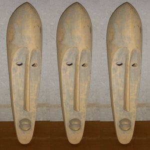 Large Fang Mask with Elongated Face - Hand Carved - 32"H-Sculpture-Antique Warehouse