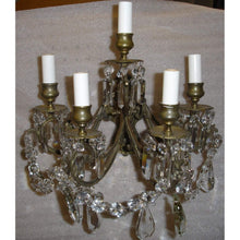 Load image into Gallery viewer, Louis XV French Bronze and Crystal Sconces - 5 Light - a pair-Sconces-Antique Warehouse