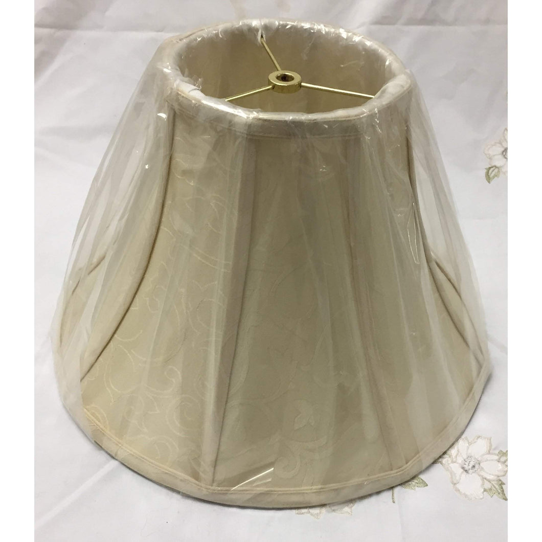 Medium Cream Shallow Bell Lampshade with Fabric Panels - A Pair - 14