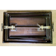 Load image into Gallery viewer, Mid Century Folding Mahogany Inlaid Butlers Side Tray Table-Table-Antique Warehouse