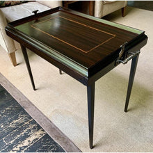 Load image into Gallery viewer, Mid Century Folding Mahogany Inlaid Butlers Side Tray Table-Table-Antique Warehouse