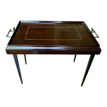 Load image into Gallery viewer, Mid Century Folding Mahogany Inlaid Butlers Side Tray Table-Table-Antique Warehouse