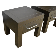 Load image into Gallery viewer, Modern Square Motif Ebonized Nightstands | Side Tables | End Tables - a Pair-Side Table-Antique Warehouse