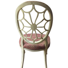 Load image into Gallery viewer, Painted Spider Back Hepplewhite Chairs with Patterned Upholstery - a Pair-Chairs-Antique Warehouse