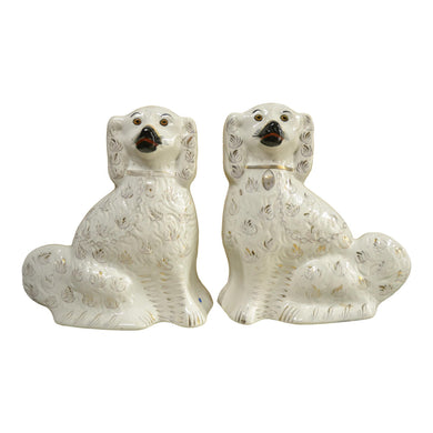 Pair of Antique English Staffordshire Dogs - 14