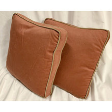 Load image into Gallery viewer, Pair of Auburn Square Pillows with Gold Piping-Antique Warehouse