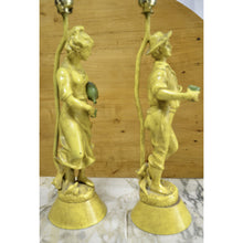 Load image into Gallery viewer, Pair of Boy &amp; Girl Yellow Table Lamps-Lamp-Antique Warehouse