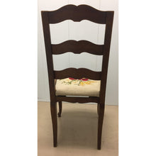 Load image into Gallery viewer, Pair of French Walnut Ladder Back Chairs with Rose Needlepoint seats-Chairs-Antique Warehouse