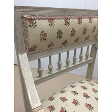 Load image into Gallery viewer, Pair of Painted French Arm Chairs with Rose pattern upholstery. Part of a set (2 end, 6 side)-Chairs-Antique Warehouse