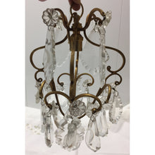 Load image into Gallery viewer, Pair of Single Light Bronze and Crystal Chandeliers-Chandelier-Antique Warehouse