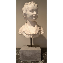 Load image into Gallery viewer, Sculpture, Bust - Young Man&#39;s Head on Stone Pedestal-Sculpture-Antique Warehouse