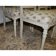 Load image into Gallery viewer, Set of 8 Painted French Chairs with Rose pattern upholstery (2 end, 6 side)-Chairs-Antique Warehouse