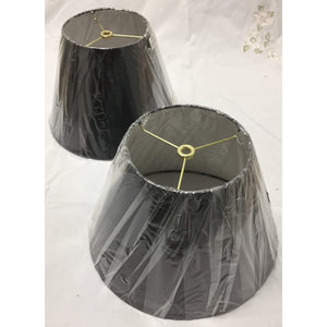 Small Round Black Empire Lampshade - 10.5"W x 8"H - a Pair-Lampshade-Antique Warehouse