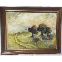 Load image into Gallery viewer, Small Vintage Painting of Landscape (trees in meadow)-Art-Antique Warehouse