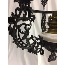 Load image into Gallery viewer, Victorian Cast Iron Hanging Library Oil Lamp | Chandelier-Chandelier-Antique Warehouse