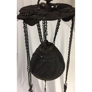 Victorian Cast Iron Hanging Library Oil Lamp | Chandelier-Chandelier-Antique Warehouse