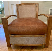 Load image into Gallery viewer, Vintage Bamboo Rattan &amp; Leather Lounge Arm Chair-Chairs-Antique Warehouse