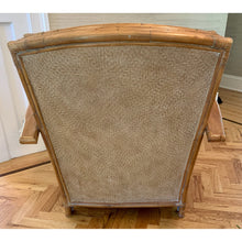 Load image into Gallery viewer, Vintage Bamboo Rattan &amp; Leather Lounge Arm Chair-Chairs-Antique Warehouse