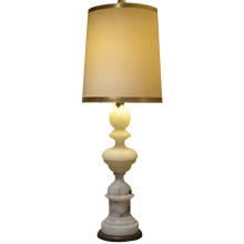 Load image into Gallery viewer, Vintage Cylinder Cream Lampshade with Gold Trim | Large-Lampshade-Antique Warehouse