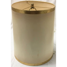 Load image into Gallery viewer, Vintage Cylinder Cream Lampshade with Gold Trim | Large-Lampshade-Antique Warehouse