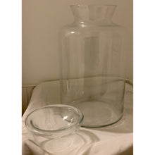 Load image into Gallery viewer, Vintage Decorative Clear Glass Apothecary Jar With Lid - Large - 11&quot; D X 17&quot; H-Decor-Antique Warehouse