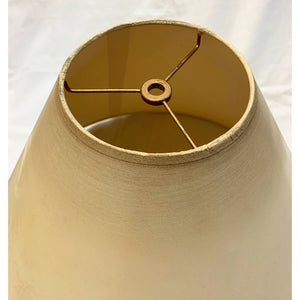 Vintage Large Empire Style Cone Lampshades, Cream - 20"W x 13.5"H - a Pair Avail-Lampshade-Antique Warehouse