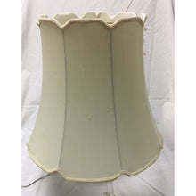Load image into Gallery viewer, Vintage Mid Century Modern Scallop Bell Silk Lined Lampshade | Cream | Large - 18.5&quot;W x 15.5&quot;H-Lampshade-Antique Warehouse