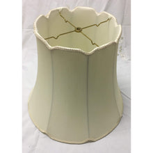 Load image into Gallery viewer, Vintage Mid Century Modern Scallop Bell Silk Lined Lampshade | Cream | Large - 18.5&quot;W x 15.5&quot;H-Lampshade-Antique Warehouse