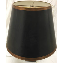 Load image into Gallery viewer, Vintage Round Black Tapered Drum Lampshade with Gold Trim | Large-Lampshade-Antique Warehouse