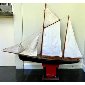 Vintage Schooner - Large Model Sailboat-Decor-Antique Warehouse