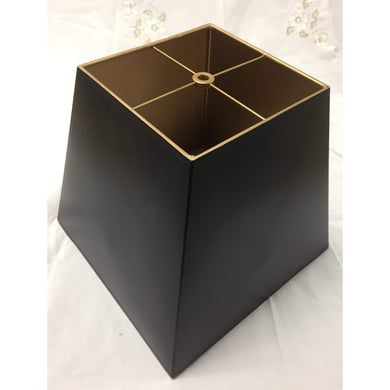 Vintage Square Black Lampshade With Gold Interior - 11