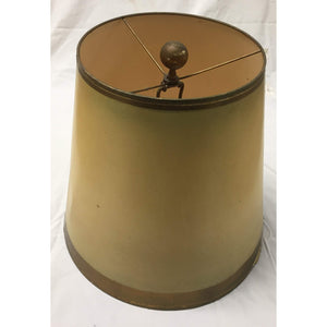Vintage Tapered Drum Gold Lampshade with Gold Trim | Medium-Lampshade-Antique Warehouse