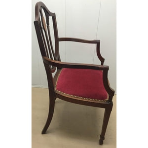 Walnut Shield Back Armchair-Chairs-Antique Warehouse